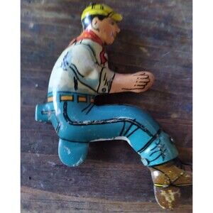 Vintage Marx Tin Wind-up Figure Farm Tractor Farmer Original, Used in other Toys